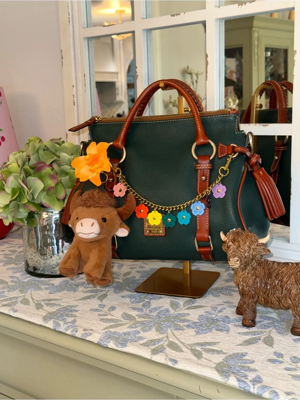 Dooney and Bourke Ivy Green Pebbled leather satchel